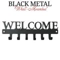 Black Metal Wall-Mounted Key Holder Organizer Top & "Home Sweet Home" Label - Door/Wall-Mounted Key Storage with Multiple Hooks for Entryway, Bedroom, Office, Car - Decorative Key Organizer with Sturdy Metal & Elegant Black Finish - Easy. 