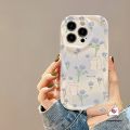 For Tecno Spark 10C Go 2023 10 Camon 20 Infinix Hot 10Lite 20i 8 30i Hot 12 30 9 10 11 20 10T Play Note 12 G96 30 Pro Smart 7 5 6 Plus Retro Fresh Blue Flower Cartoon Cute Cat Cover. 