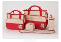 5Pcs Baby Diaper Bag Portable Multi Functional Waterproof Red / Diaper Baby Bag Set 5 Pcs. 