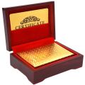 Waterproof Magic Cards Gold Durable Creative Gift Home PVC Collectables Magic Cards with Red Luxury Wooden Box. 