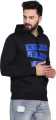 Fleece Printed Pull Over Hoodie for Men - Black. 