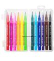 Pack of 12 Deli Brush Marker Felt Pen_ Markers Watercolor Brush Markers for calligraphy markers Sketching, Painting and Coloring - Multicolor. 