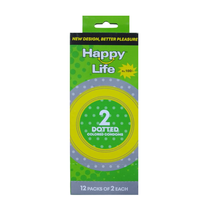 Happy Life Dotted 2's Condoms (12*2) Bulk Pack