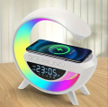 LED Display Wireless Phone Charger Bluetooth Speaker With Seven Color Selections, Alarm Clock, FM Radio. 