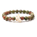 [ New ]TEMU Dolphin Turquoise Stretch Bracelet Men's Tigereye Agate Mixed Colorful Beads Bracelet  WIH. 
