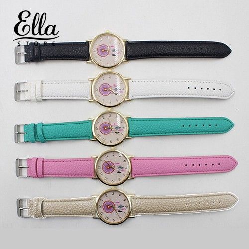 【WS】Watches Women Dream Catcher Print Dial Leather