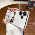 Tecno Spark 10C Back Cover Hello Kitty Mirror Folding Bracket Luxury 6D Plating Case Soft Silicone Case - Mirror Hello Kitty Back Cover - Girls Back Cover. 