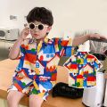 Summer Baby Boy Outfits Suit Fashion Print Kids Shirt Short Pant Sets Thin Cotton Toddler Tee Tops Children Clothes Tracksuits. 