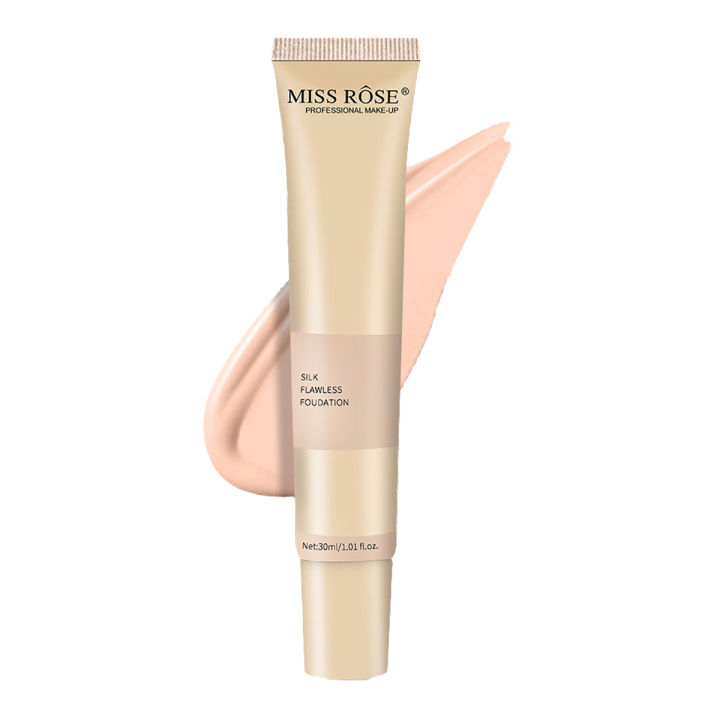 Miss Rose Silk Flawless Foundation 30ml Perfecting Full Coverage Long Lasting for All Skin Types
