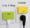 Universal Rotating Wall Socket  - 3 In 1 Extension Power Adapter -For Homes Offices Travel Kitchen. 