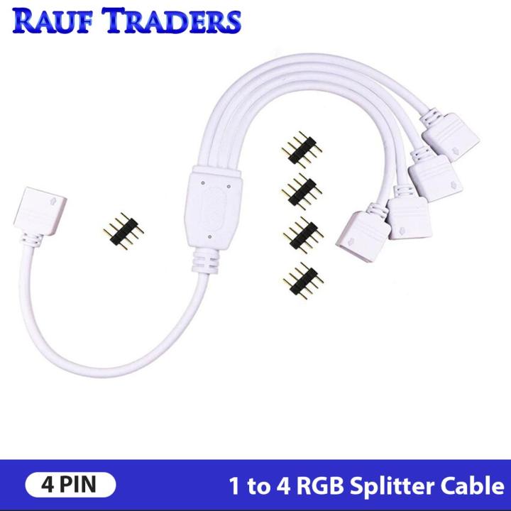 Rauf Traders 4 Pin RGB Led Connector Cable 1 TO 4 Female to Female 4pin RGB Splitter Cable For 3528 5050 3014