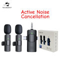 Original K15 Wireless Microphone with Active Noise Cancellation ~ Dual Collar Mic for Mobile Phone, Camera, YouTube, Audio/Video Recording, Vlogging and Live Streaming ~ Compatible with Android (Type c/3.5mm Jack) and iPhone ~ Lavalier Mic by TechDepot. 