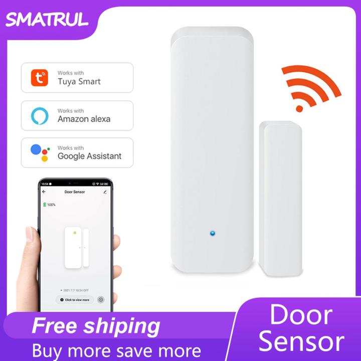 SMATRUL - Tuya/Smart life - WiFi Mini Door Sensor - Smart Door Open/Closed - Window Sensor - Detectors Trigger Device - Support Intelligent linkage - Work for Alexa/Google Home