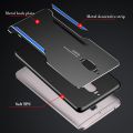 For huawei MATE 9 PRO Electroplated Metal Back Panel Soft TPU Bumper Double Shockproof Protective Cover Compatible case. 
