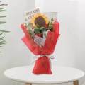 Handmade Knitted Bouquet Crochet Bouquet Eternal Blessing for Home Wedding Decoration with Light Elegant Exquisite Floral Artificial Flowers. 