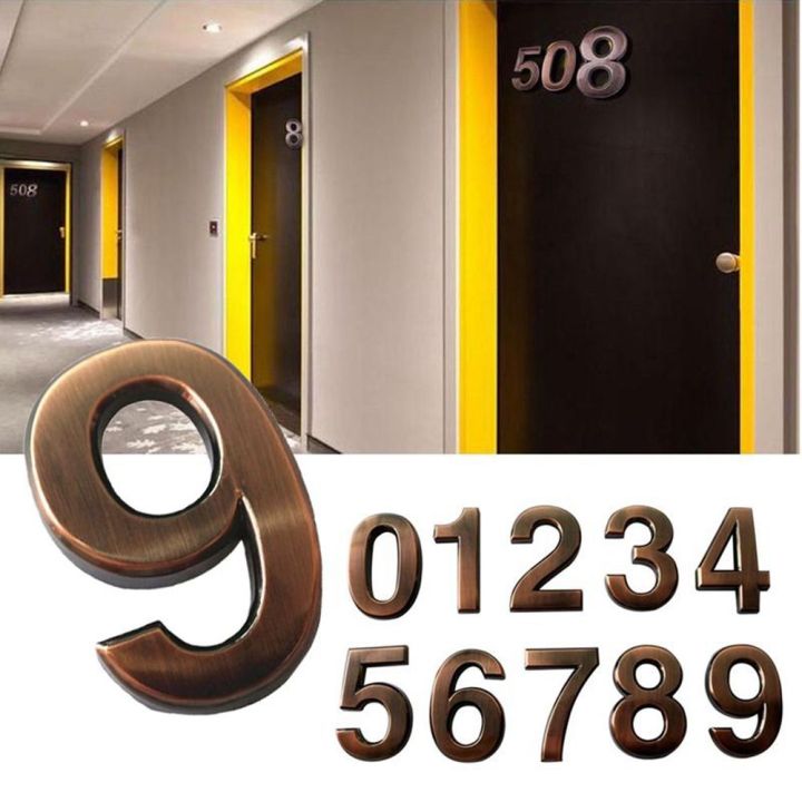 0-9 Plating Compartment Wall Decor Plaque Apartment Digital Sticker Number Sticker Plate Sign Door Address Digits