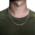 Silver/Black/Golden Stainless Steel Italian Thin Cuban Chain For Men/Boys Neck. 