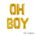 "Oh Baby " / "OH BOY " and "OH Girl" Golden Foil Balloons -  Letter Foil Balloon Baby Shower Party Decoration Supplies Gender Reveal. 