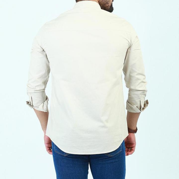 Denizen%20L/S%20Woven%20Shirt%20Sahara%20Khaki%20Shirts%20Men%2030868-1190%20-%20Image%204
