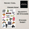 Cool Sticker Sheet For Aesthetic Guys and Girls Best Vibes For Room Decoration and Mobile Covers Best Quality Product. 