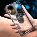 Phone Case Huawei Nova 10 Pro Back Cover Clear Beehive Design Car Magicnet Air Cushion Magicnet Buckle Bracket Ring Transparent Casing for Nova10 Pro Cover Cases. 