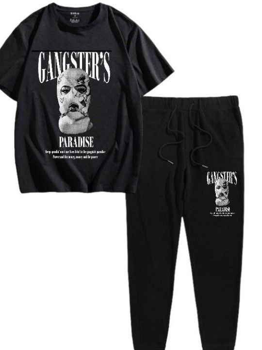 Gangster%20Printed%20Summer%20Cotton%20Half%20Sleeves%20O%20Neck%20Trouser%20&%20Tshirt%20For%20Men%20&%20Boys%20-%20Image%203