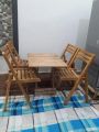Beach Wood 4 Folding Chair and One Square Folding Table. 