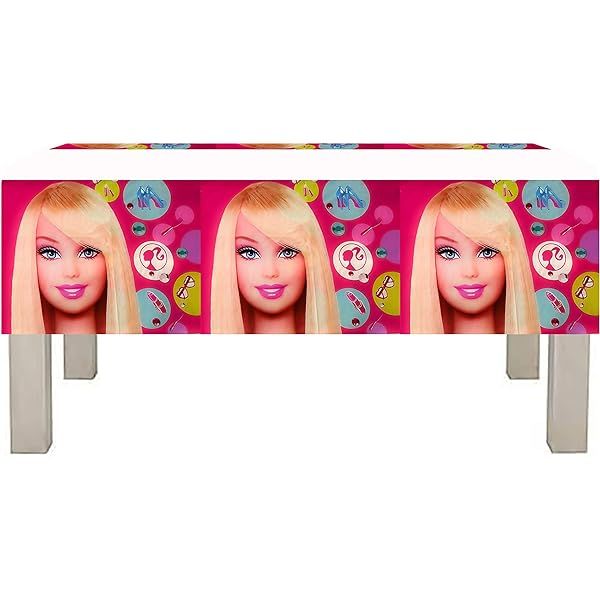 BARBIE THEME TABLE COVER FOR TABLE DECORATION ( 108 CM X 180 CM )