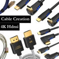 3ft / 6ft  4K HDMI Cable, Left Angle 90 Degree HDMI Cable, 4K@60HZ Ultra HD Support, Male to Male Black HDMI Cable. 