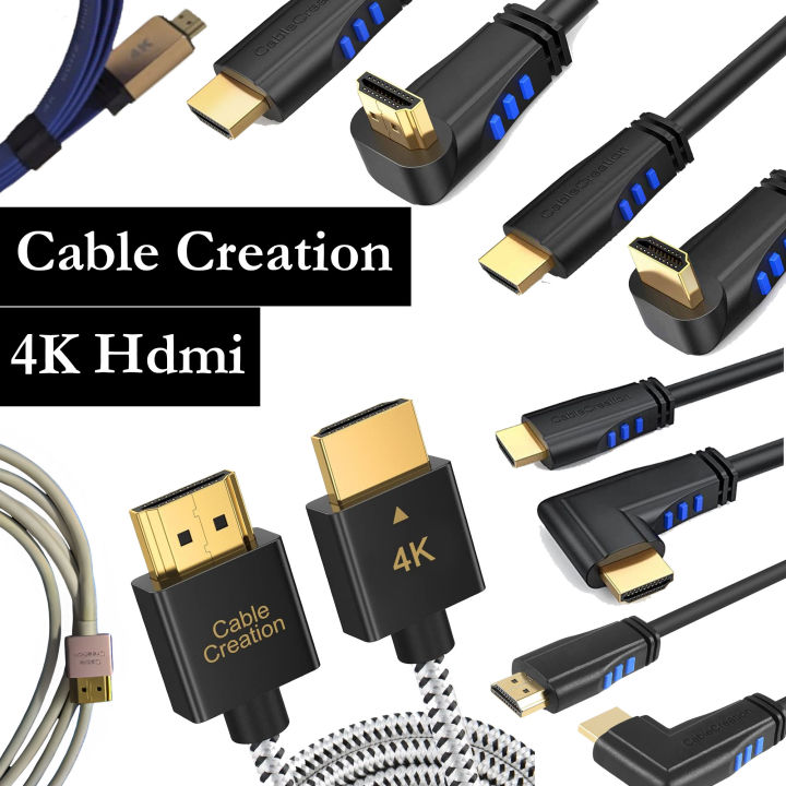 3ft / 6ft  4K HDMI Cable, Left Angle 90 Degree HDMI Cable, 4K@60HZ Ultra HD Support, Male to Male Black HDMI Cable