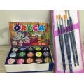 Orega Poster Color with 06 Piece Imported Paint Brush Set - 15 different shades, 15ml bottles each Stationary Item For Girls. 