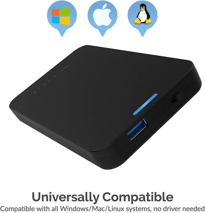 Sabrent 2.5-Inch SATA to USB 3.0 Tool-Free External Hard Drive Enclosure [Optimized for SSD, Support UASP SATA III] Black (EC-UASP) ORIGINAL UK ZONE