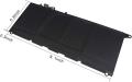 Laptop Battery 6  Cell   XPS 13-9343 13-9350 13D-9343 Series  TYPE -  JD25G JHXPY 0DRRP    - Black. 
