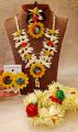 Letast Jewellery Collection Artificial Flower Hand made Party Wear Set Gud Looking Set Best Quality Meterial Wash Abile Set For Beautyfull Girls. Artical 35675. 
