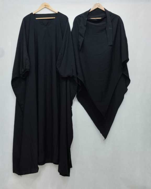 Elegant Khimar Abaya with 2-Layer Hijab