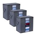 Portable Bamboo Charcoal Clothes Blanket Large Folding Bag Storage Box Pack of 10. 