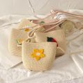 Birthday Gifts Straw Children's Straw Beach Bag Casual Cute Crossbody Bag Heart Pattern Shoulder Bag Kids. 