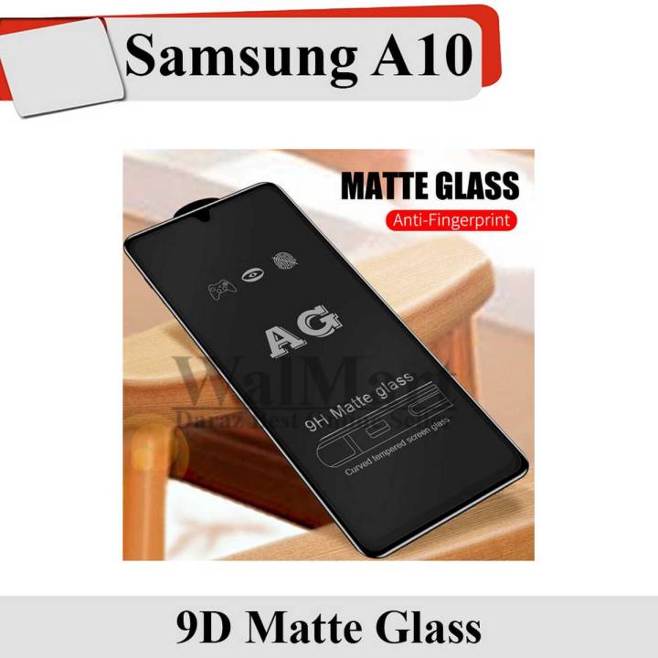 Samsung Galaxy A10 9D Matte Glass Protector, Full Edge To Edge Black Screen Protector For Samsung Galaxy A10