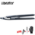 Ubeator - LED Display Ceramic Glaze Hair Straightener Flat Iron Electric Straightening Iron-593-Black. 
