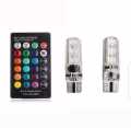 Remote Control Parking Bulb Super Bright 2x T10 5050 LED RGB. 