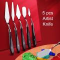 Keep Smiling Wooden Painting knife Set For Painting Pack of 5. 