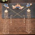 Traditional Chinese Hairpin Gold Hair Combs Wedding Hair Accessories Headband Stick Headdress Head Jewelry Bridal Headpiece Pin. 