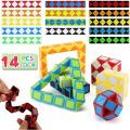 Pack Of 4 Snake Cube Puzzle Toys Set Twist Fidget Gift For Kids Child Boy Girl Brain Teaser Game, Mini Magic Cubes For Party Favors School Supplies Birthday. 