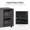 Printer Stand Storage Rack Freestanding Storage Cabinet w/ 3 Drawers 2 Shelves 4 Wheels Office. 
