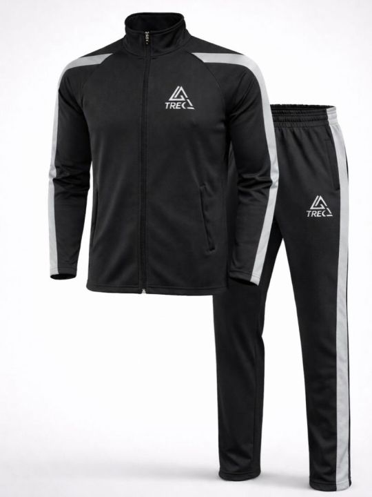 DriFit Poly Resin Men's Athletic Tracksuit Jacket & Trousers Set - New, Breathable, Comfortable Outdoor Sportswear
