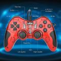 Rii PC Controller,PS3 Gaming Controllers Wired USB Gamepad Compatible with PS3,Windows 11/10/8/7, PC,Laptop,Android,Vista,TV-Box(Red). 