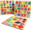 3D Wooden Number 1234 Counting Puzzles for Kids Montessori Educational Learning. 