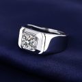 Gesh Fashion Men Ring 925 Silver Jewelry with Zircon Gemstone Accessories for Wedding Party Promies Engagement Gift Open Finger Rings. 