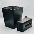 Leather Basket Tissue Box Set. 