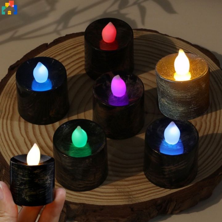 Eco-friendly Flameless Retro Battery Powered LED Candle Light Black ...
